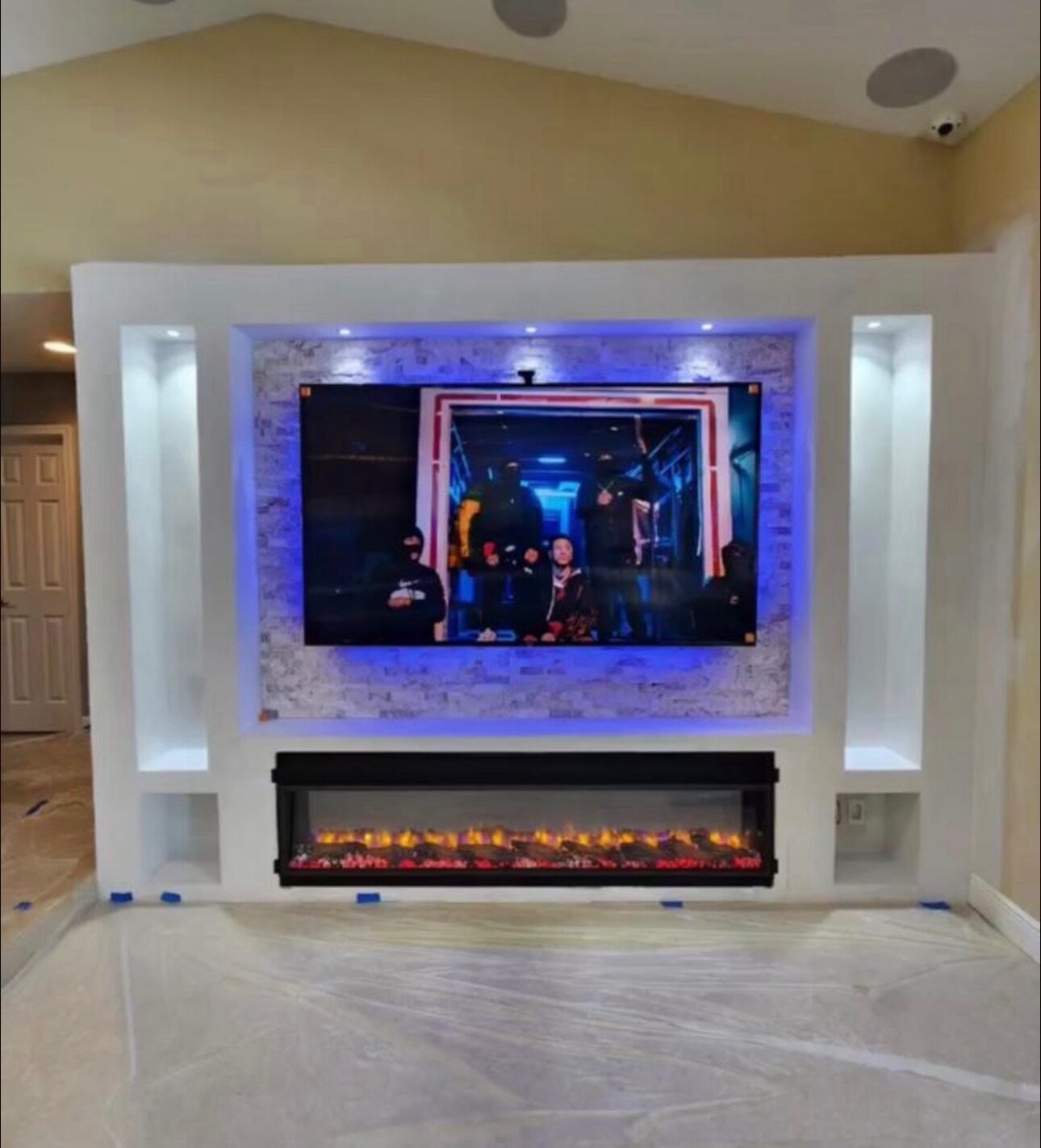 Custom media walls & electric fireplaces